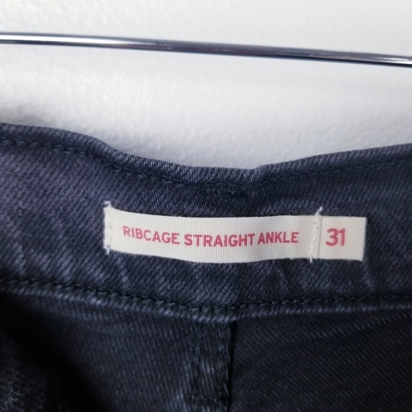 Levi's Black Ribcage Straight Ankle Button Fly Jeans NWT size 31x27 - Picture 8 of 11